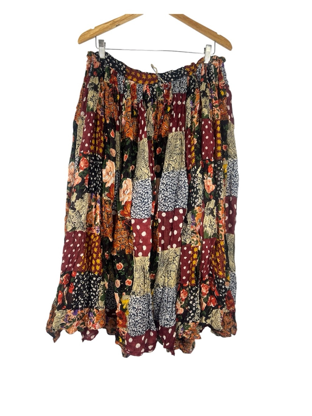 In Style New York Vintage Patchwork Check Multi Print Midi Skirt One Size